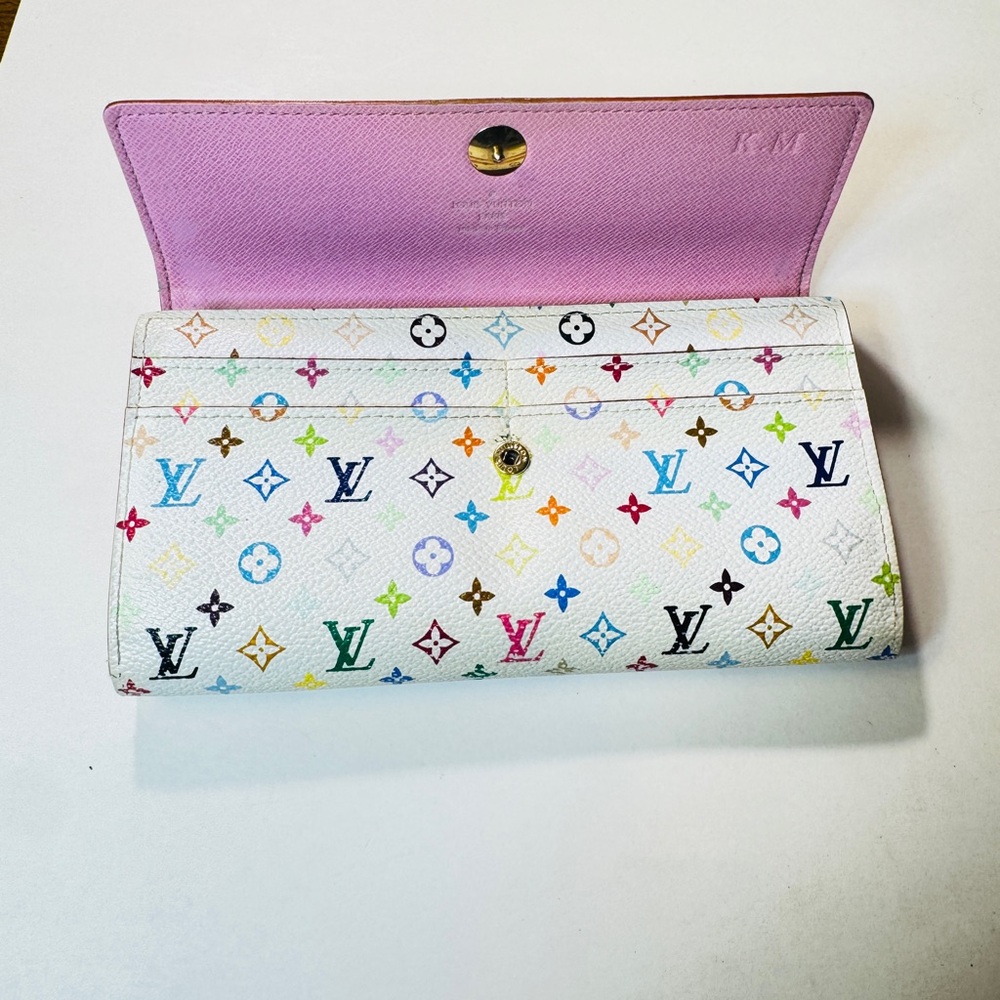 Louis Vuitton White Multicolor Monogram Wallet - Picture 2 of 15